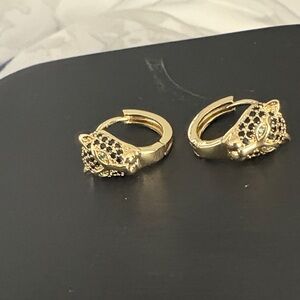 Gold and Black Panther Earrings